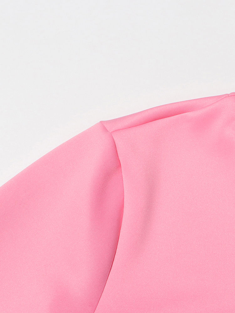 TWOTWINSTYLE Solid Spliced Diamond Chic Crop Top