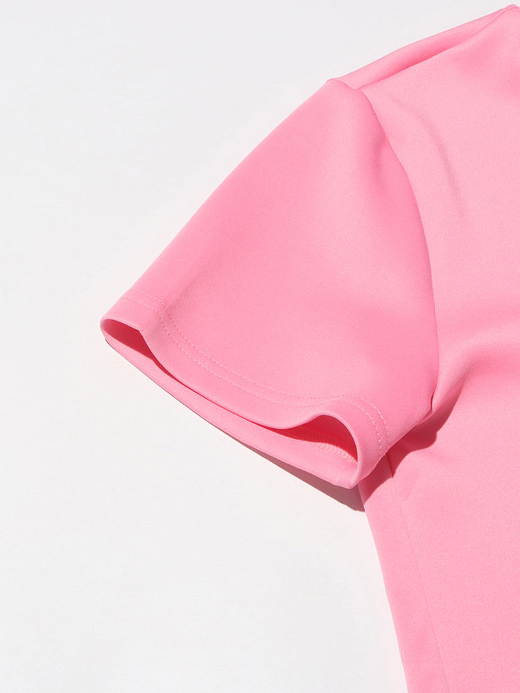 TWOTWINSTYLE Solid Spliced Diamond Chic Crop Top