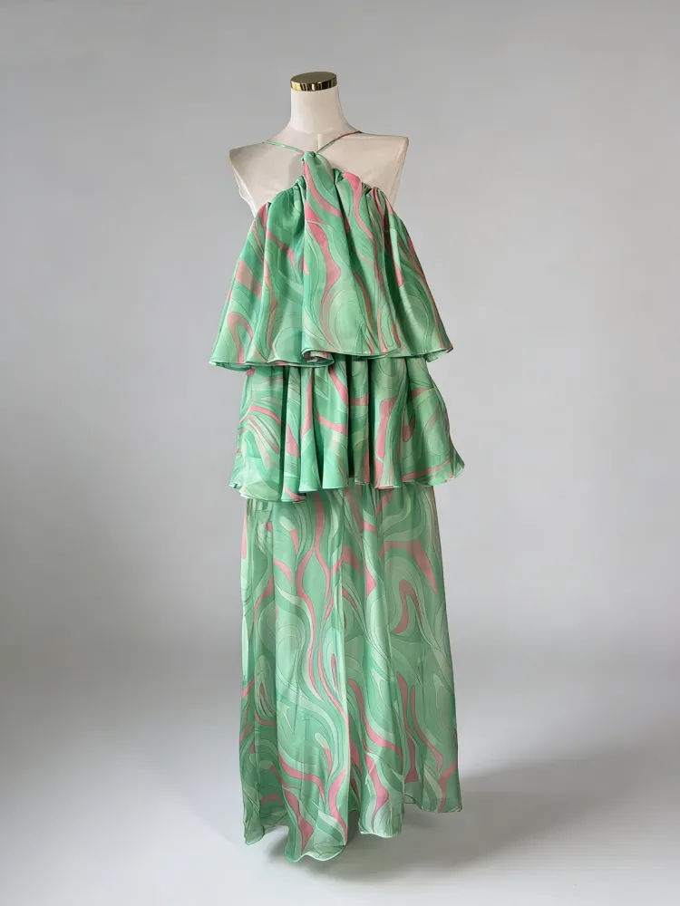 Teotwin Style TWOTWINSTYLE Vintage Hit Color Loose Sleeveless Dress