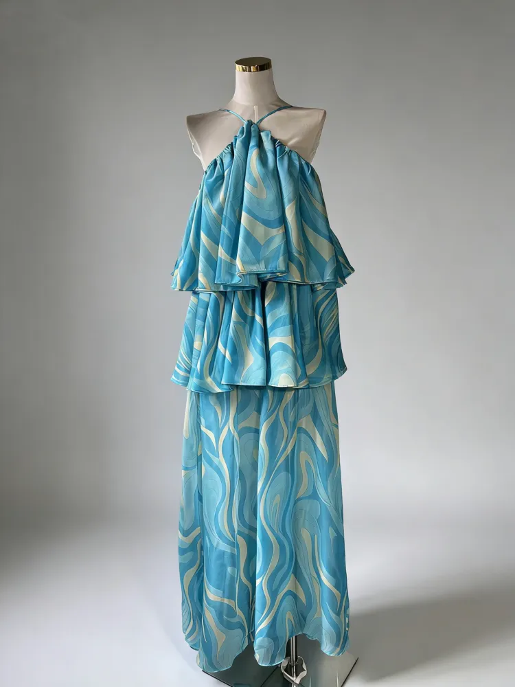 Teotwin Style TWOTWINSTYLE Vintage Hit Color Loose Sleeveless Dress