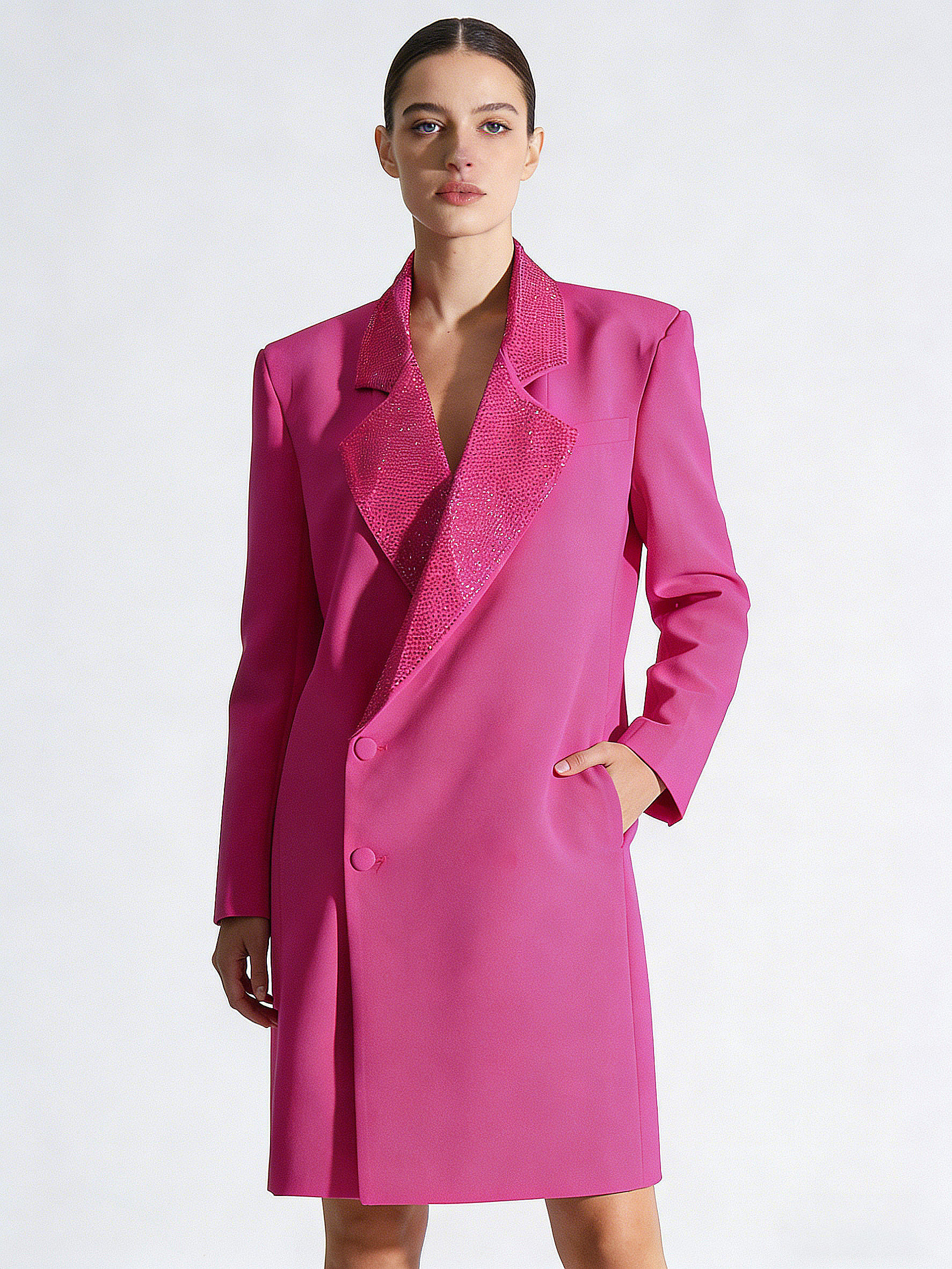 TWOTWINSTYLE Solid Patchwork Diamonds Elegant Blazers