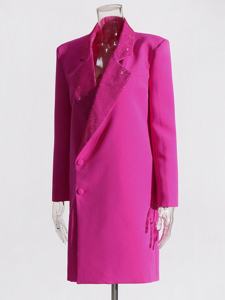 TWOTWINSTYLE Solid Patchwork Diamonds Elegant Blazers