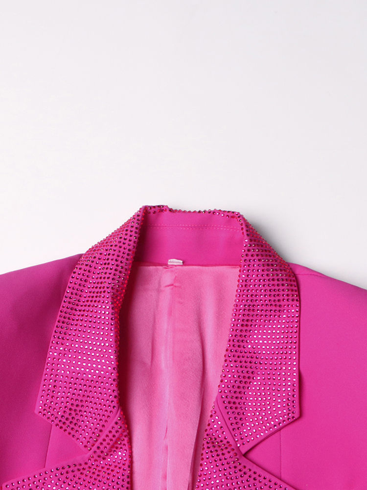TWOTWINSTYLE Solid Patchwork Diamonds Elegant Blazers