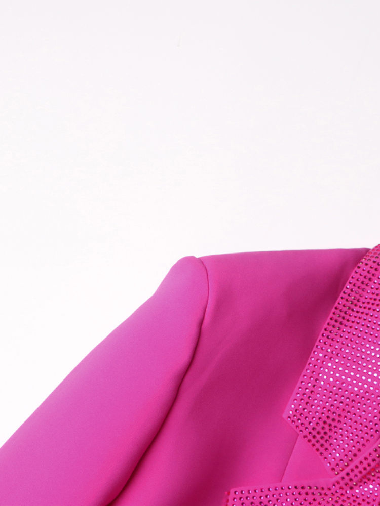 TWOTWINSTYLE Solid Patchwork Diamonds Elegant Blazers
