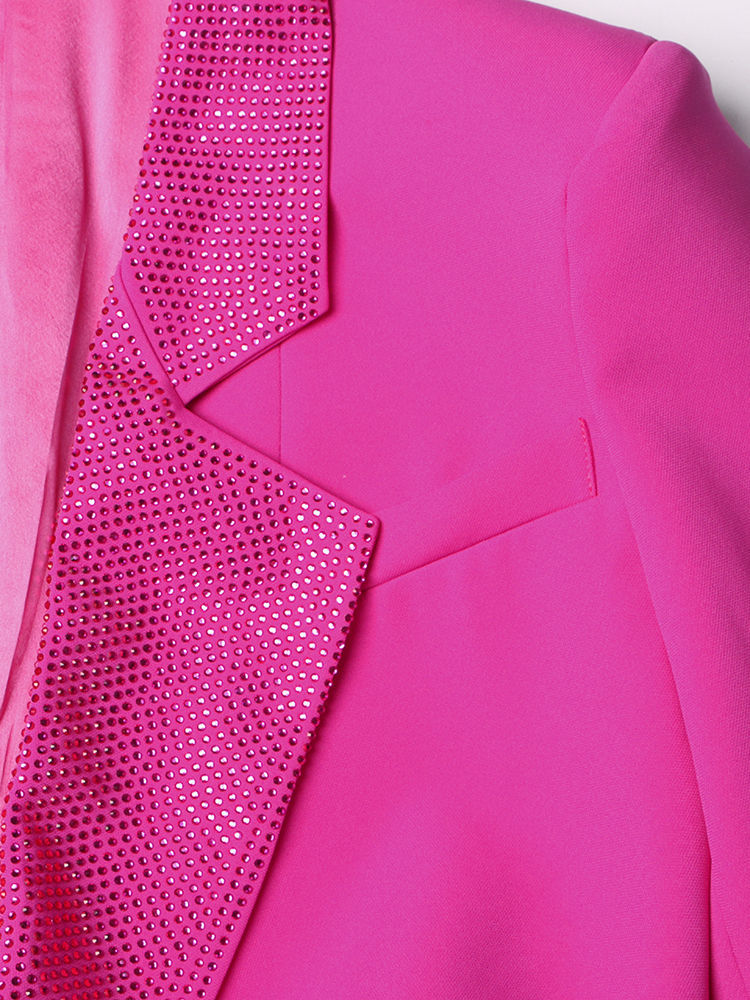 TWOTWINSTYLE Solid Patchwork Diamonds Elegant Blazers
