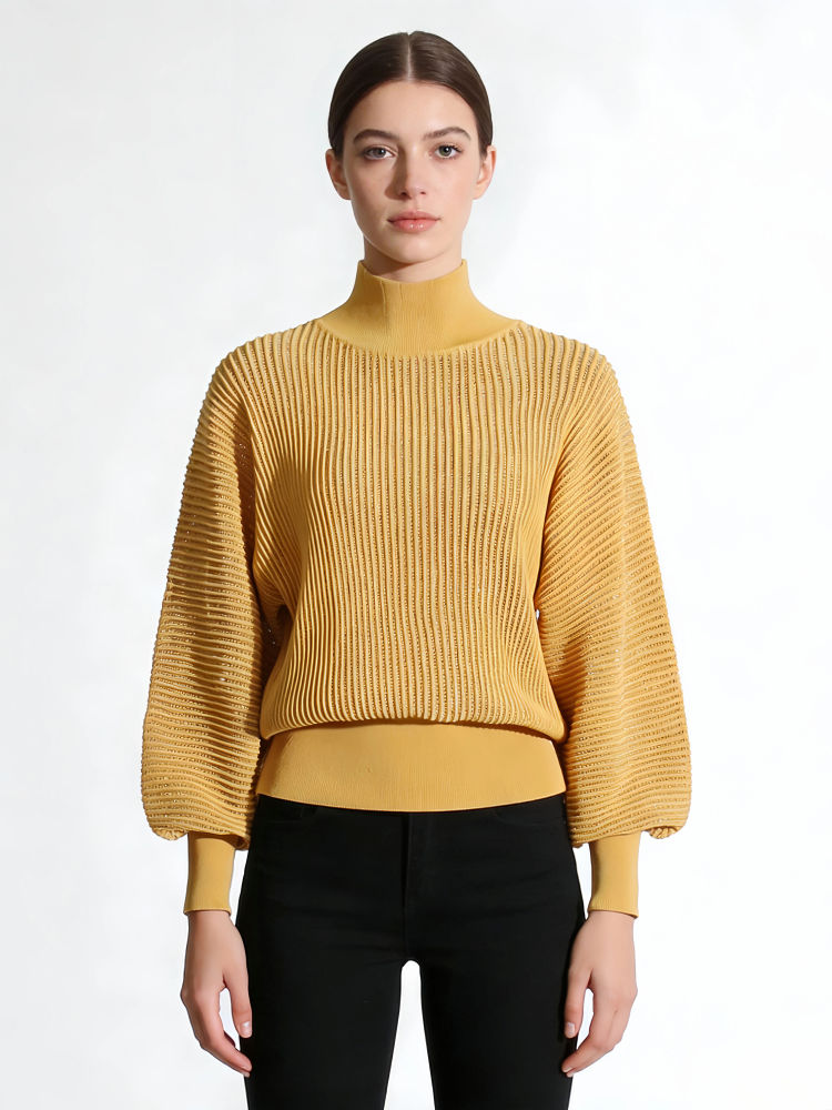 TWOTWINSTYLE Vintage Turtleneck Long Sleeves Loose Sweater