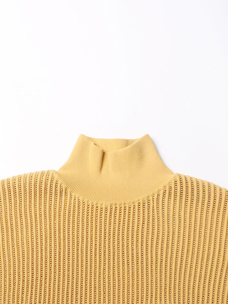 TWOTWINSTYLE Vintage Turtleneck Long Sleeves Loose Sweater