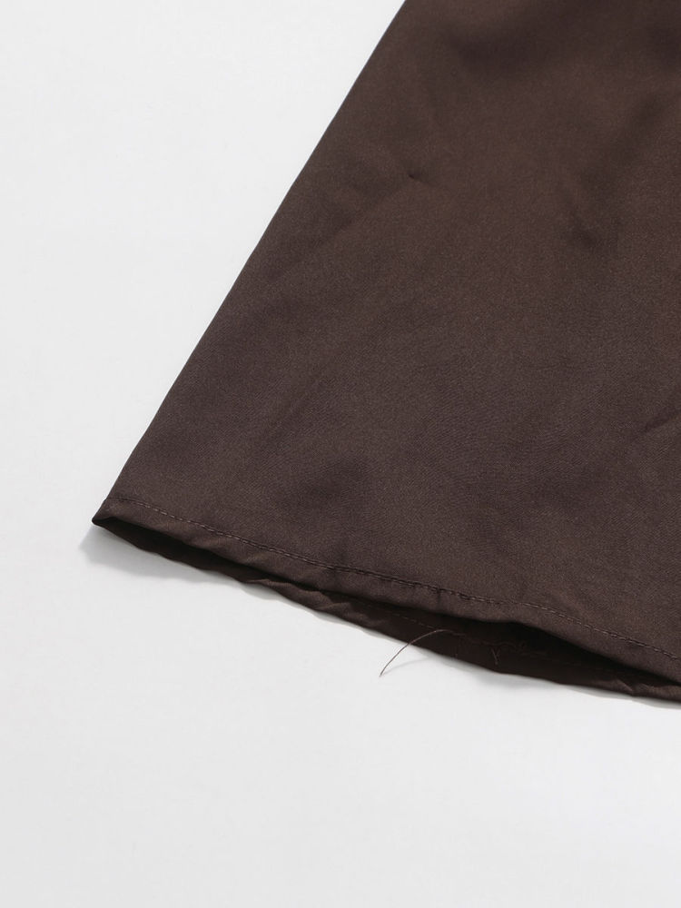 TWOTWINSTYLE Vintage Stand Collar Hollow Out Minimalist Dress