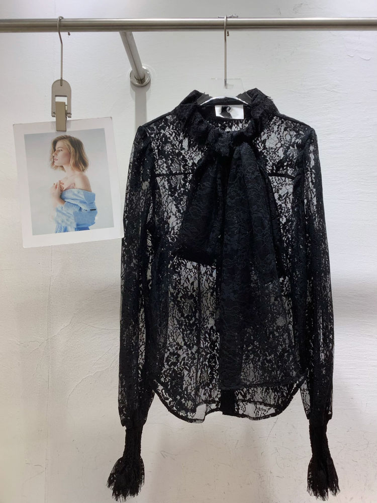 TWOTWINSTYLE Designer Lapel Patchwork Bowknot Shirt
