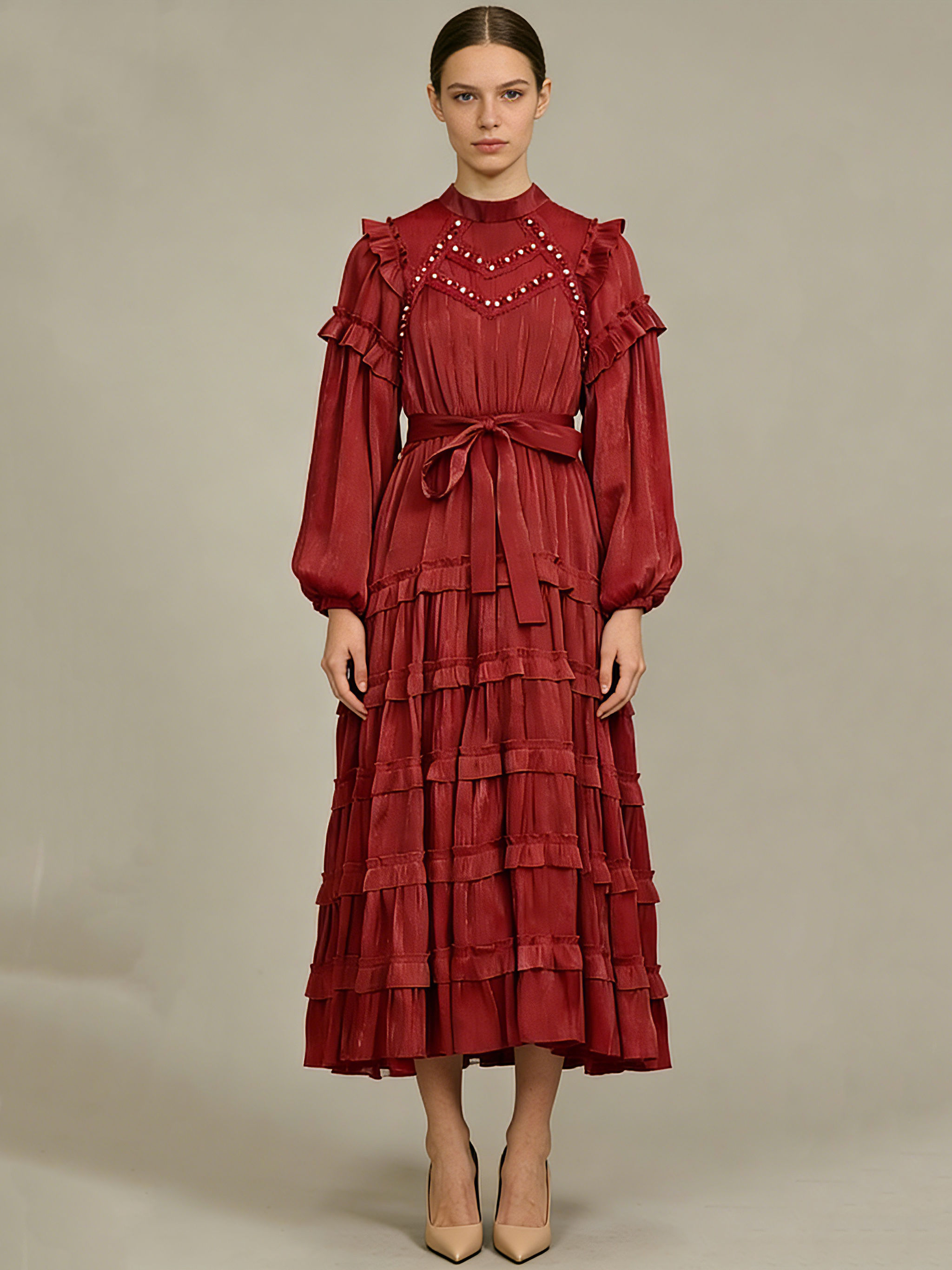 TWOTWINSTYLE Solid Patchwork Diamond Tunic Dress