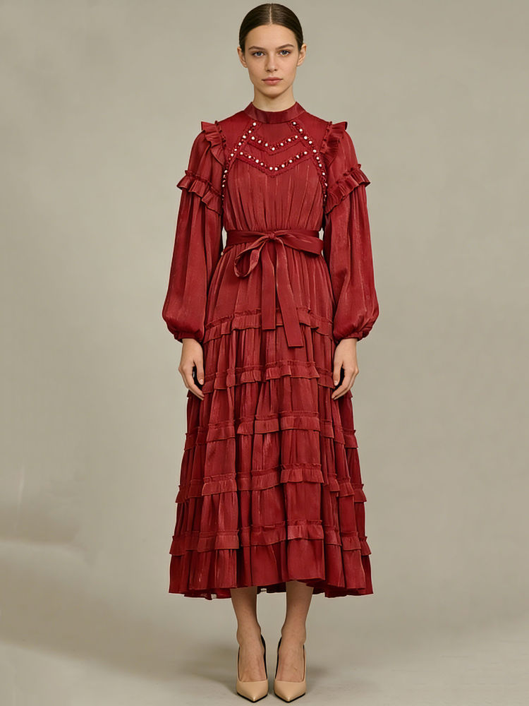 TWOTWINSTYLE Solid Patchwork Diamond Tunic Dress