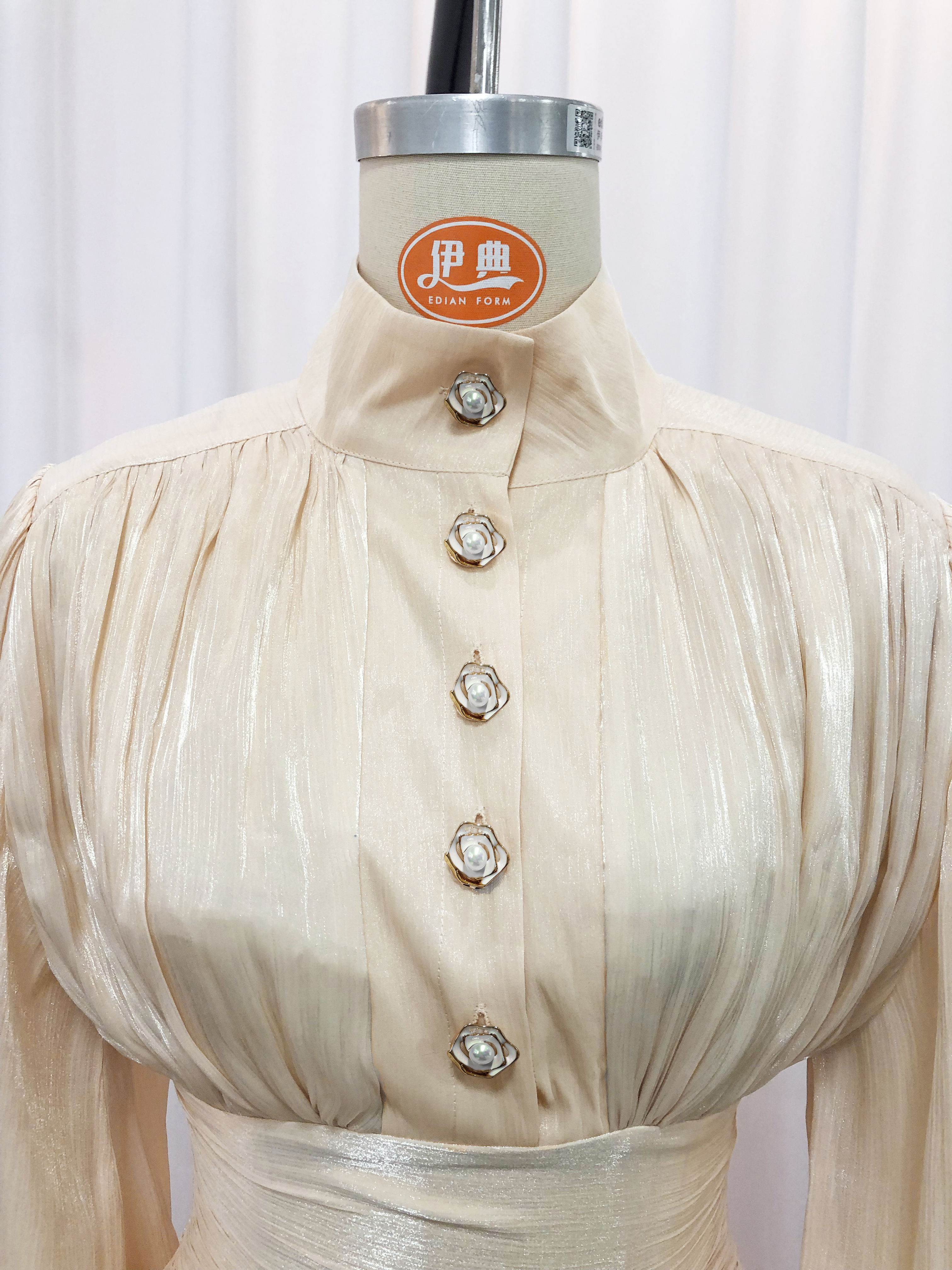 TWOTWINSTYLE Stand Collar Tunic Designer Solid Mini Dress