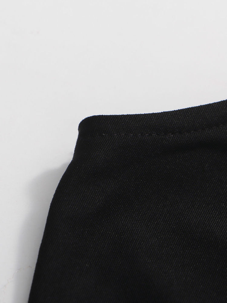 TWOTWINSTYLE Turtleneck Sleeveless Hit Color Elegant Mini Dress