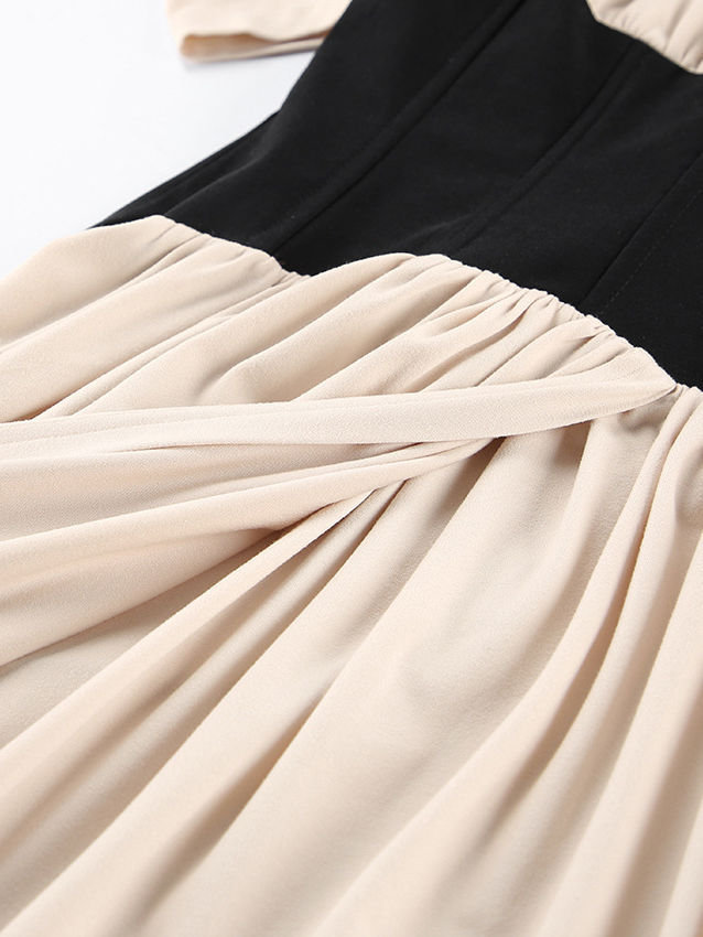 TWOTWINSTYLE V-Neck Tunic Slit Elegant Maxi Dress