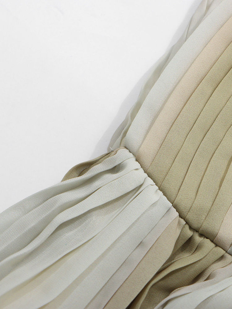 TWOTWINSTYLE Temperament Off One Shoulder Pleated Tunic Midi Dress