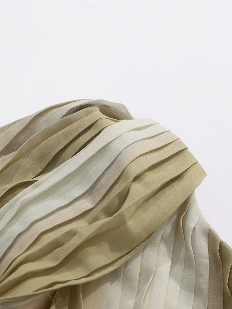 TWOTWINSTYLE Temperament Off One Shoulder Pleated Tunic Midi Dress