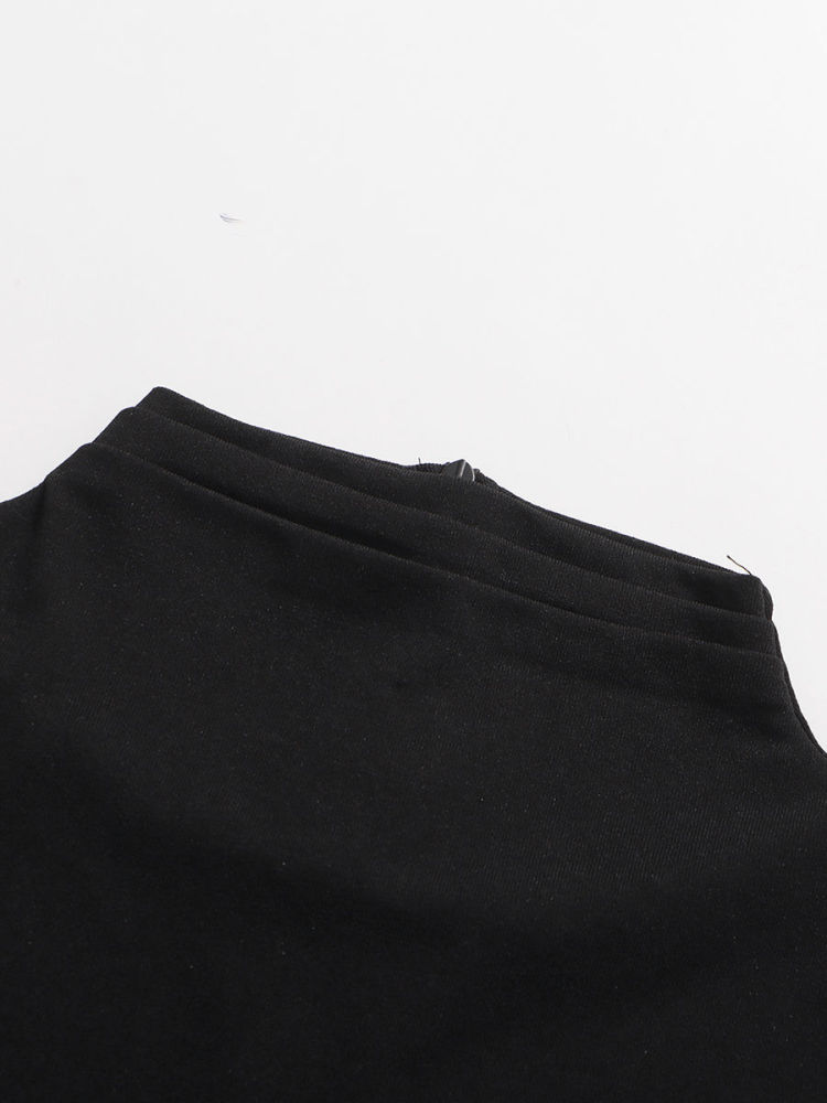 TWOTWINSTYLE Designer Stand Collar Tunic Spliced Metal Btton Dress