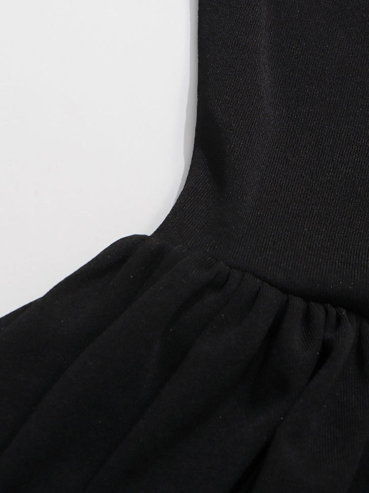 TWOTWINSTYLE Designer Stand Collar Tunic Spliced Metal Btton Dress