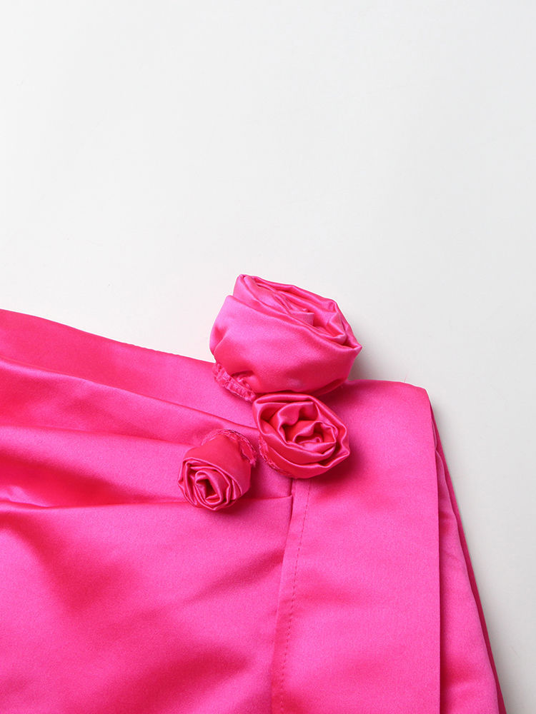 TWOTWINSTYLE Designer Solid Patchwork 3D Flower Skirt