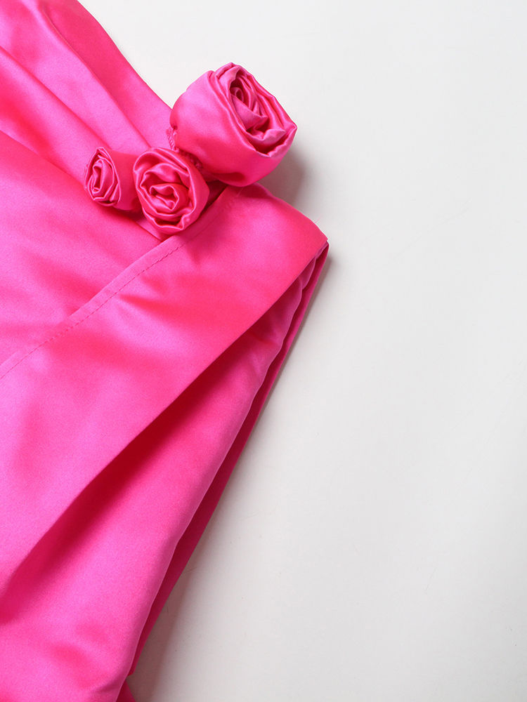 TWOTWINSTYLE Designer Solid Patchwork 3D Flower Skirt