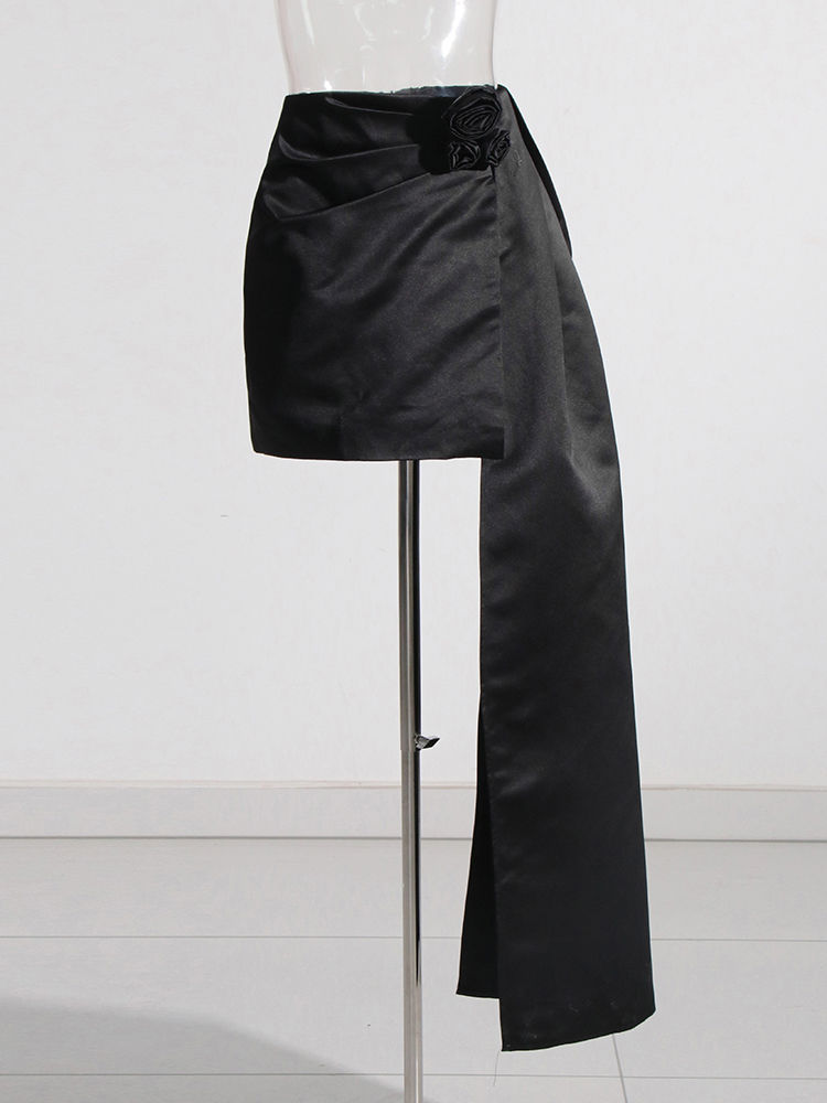 TWOTWINSTYLE Designer Solid Patchwork 3D Flower Skirt