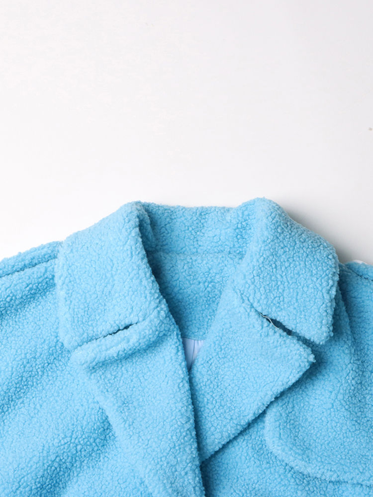 TWOTWINSTYLE Lapel Hollow Out Spliced Button Fashion Coat