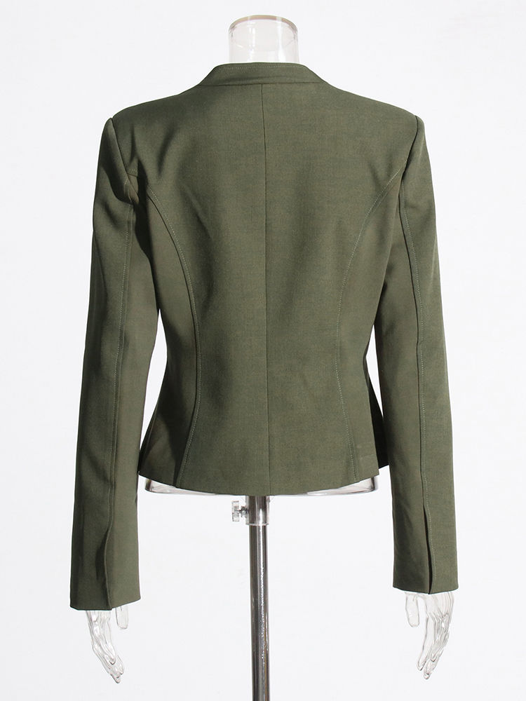TWOTWINSTYLE Square Collar Long Sleeve Tunic Chic Coat