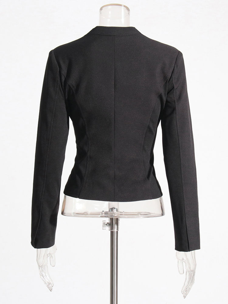 TWOTWINSTYLE Square Collar Long Sleeve Tunic Chic Coat