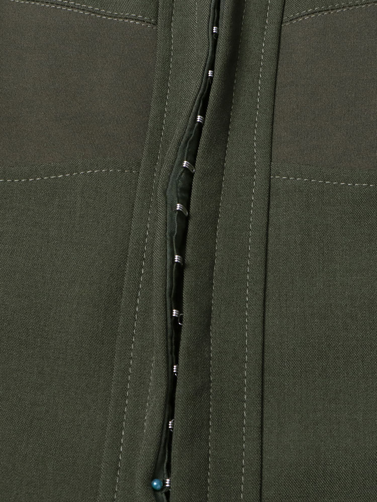 TWOTWINSTYLE Square Collar Long Sleeve Tunic Chic Coat