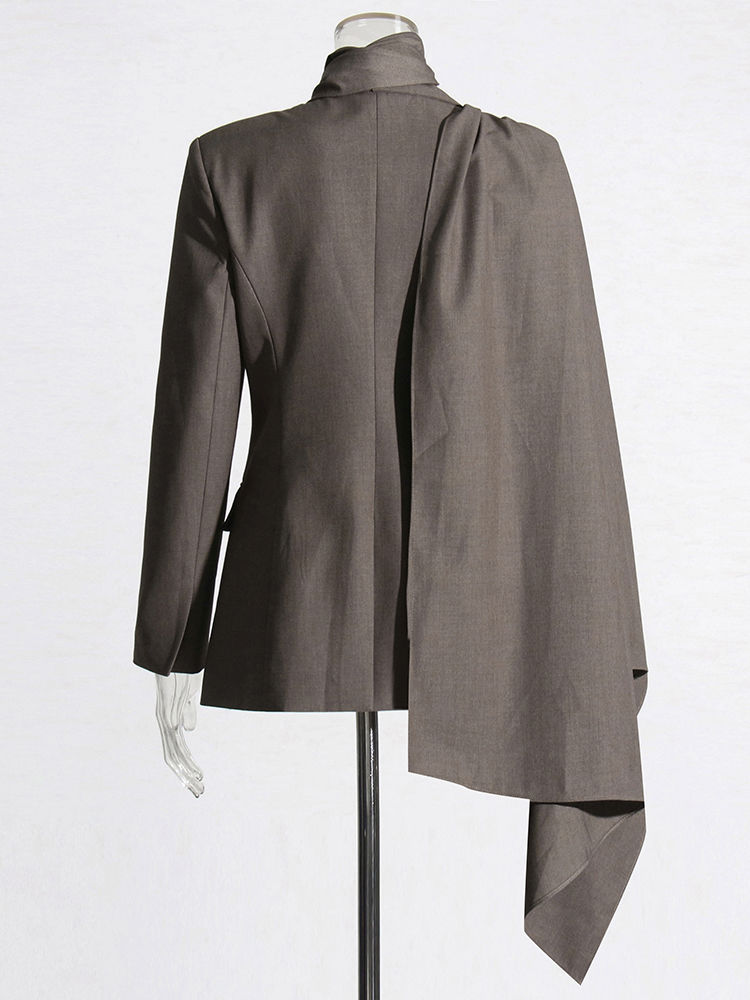 TWOTWINSTYLE Temperament Patchwork Lace Up Tunic Blazers