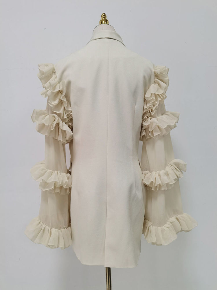 TWOTWINSTYLE Lapel Ruched Irregular Coat