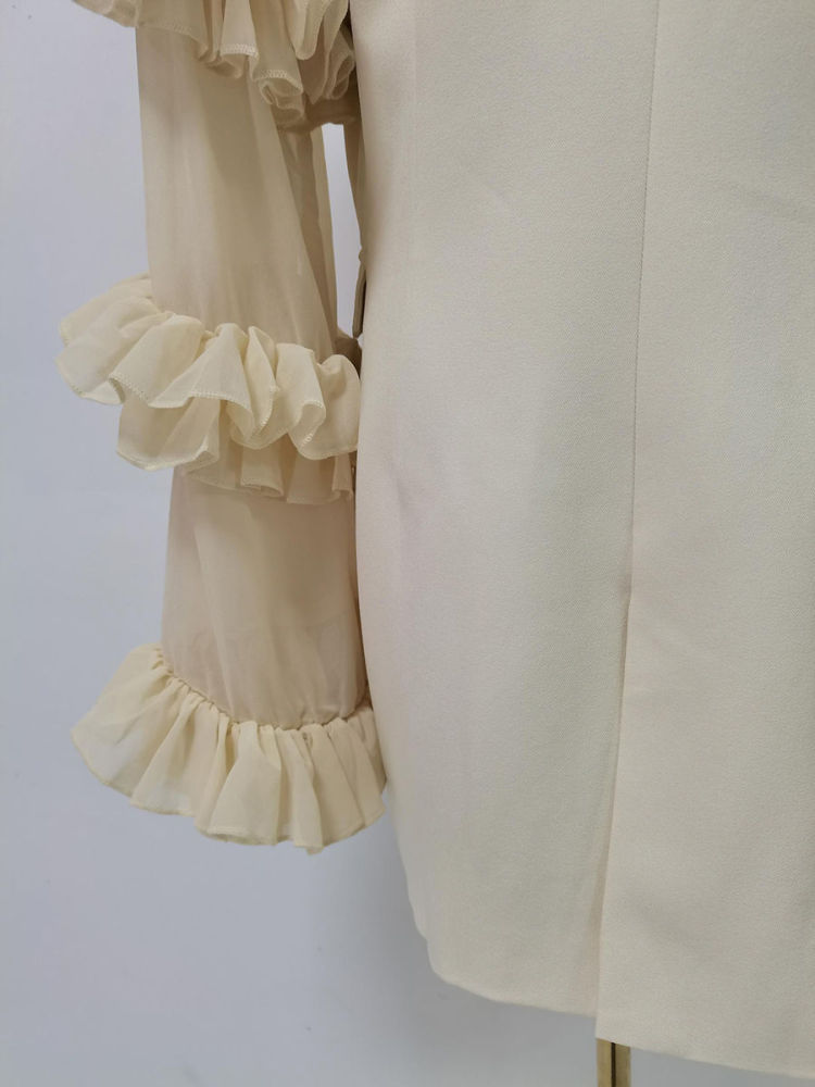 TWOTWINSTYLE Lapel Ruched Irregular Coat