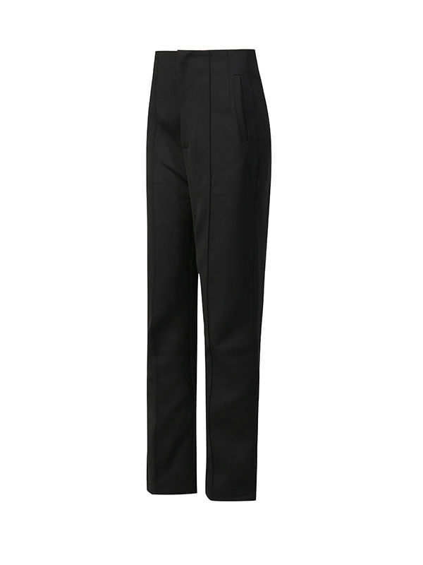 TWOTWINSTYLE Solid Lapel Spliced Metal Button Blazer High Waist Pant Two Piece Set