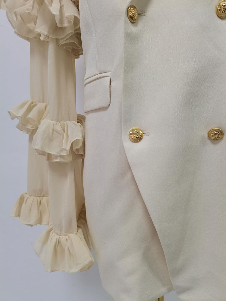 TWOTWINSTYLE Lapel Ruched Irregular Coat