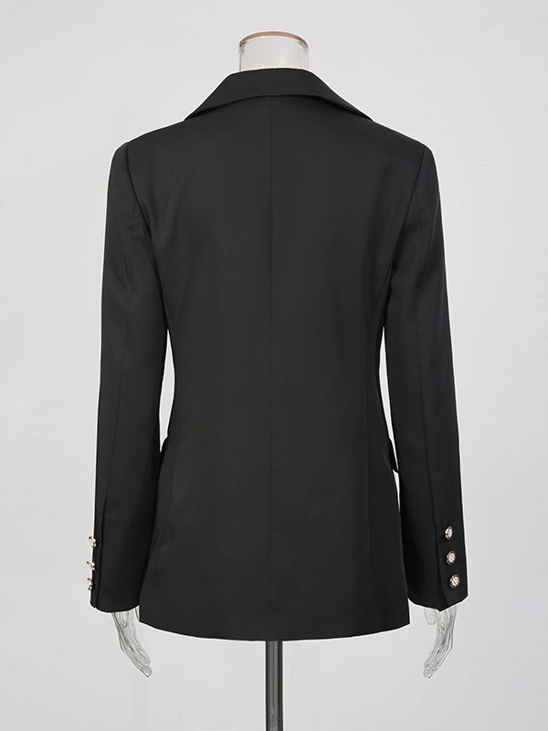 TWOTWINSTYLE Lapel Hollow Out Tunic Temperament Blazers