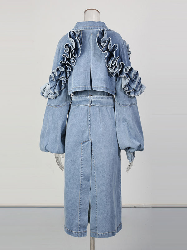 TWOTWINSTYLE Designer Lapel Pleated Patchwork Belt Trench