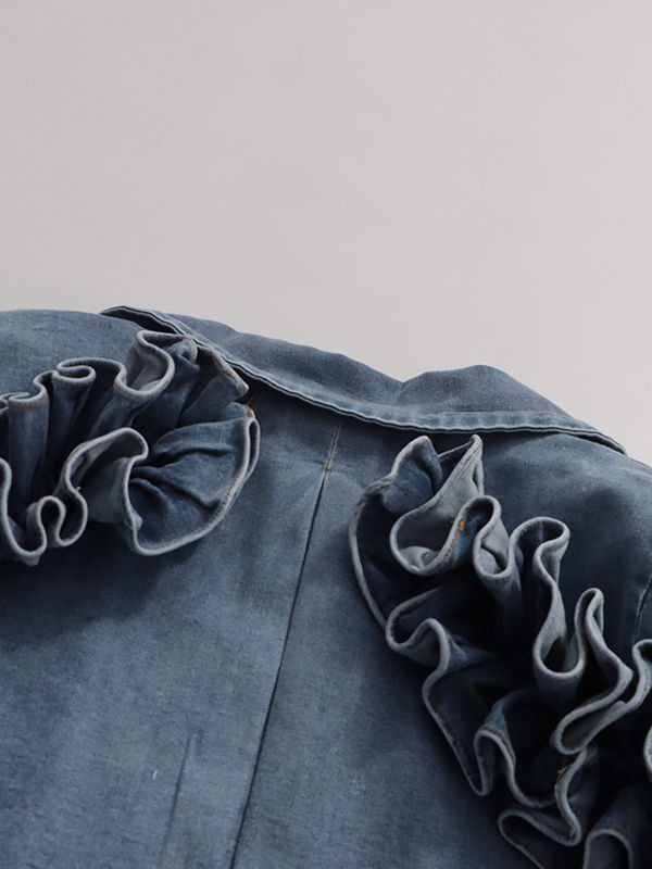 TWOTWINSTYLE Designer Lapel Pleated Patchwork Belt Trench
