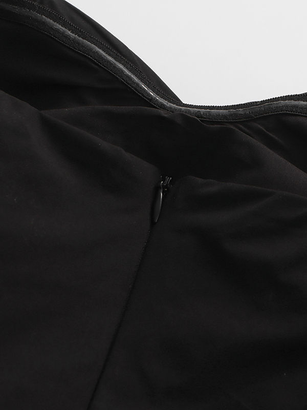 TWOTWINSTYLE Solid Spliced Single Breasted Strapless Jumpsuit