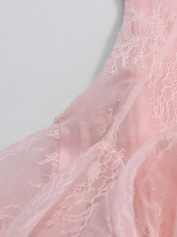 TWOTWINSTYLE Elegant Lace Ruched Mini Dress
