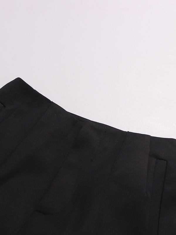 TWOTWINSTYLE Solid Lapel Spliced Metal Button Blazer High Waist Pant Two Piece Set