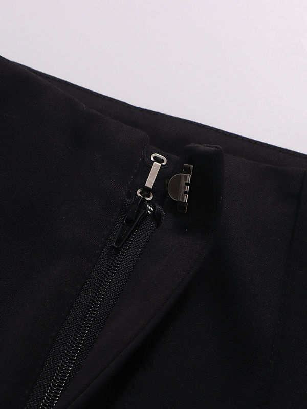 TWOTWINSTYLE Solid Lapel Spliced Metal Button Blazer High Waist Pant Two Piece Set