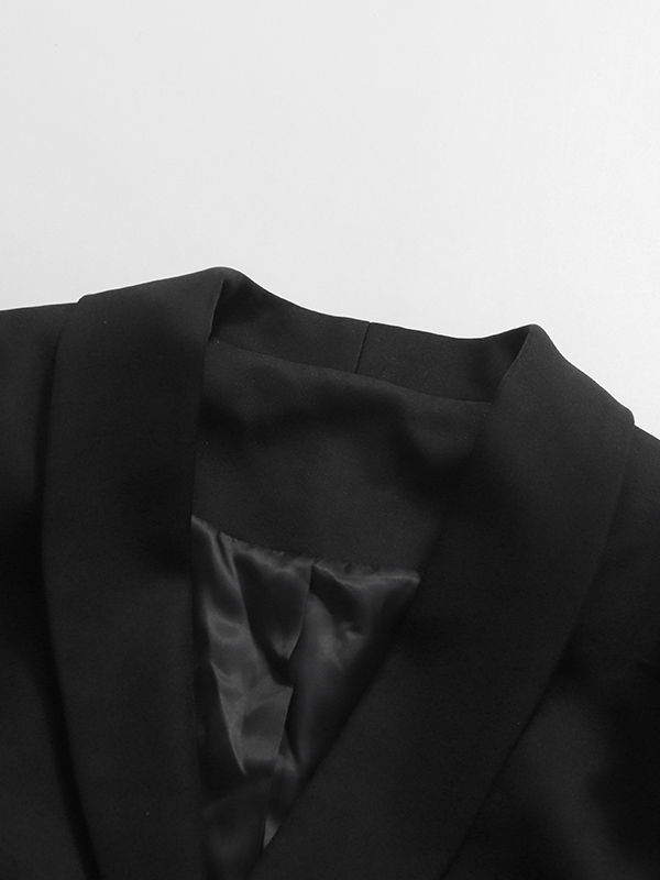 TWOTWINSTYLE Lapel Ruched Irregular Coat