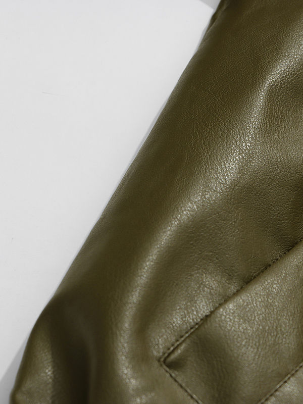 TWOTWINSTYLE Fashion Lapel PU Leather Coat
