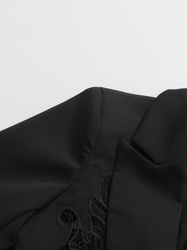 TWOTWINSTYLE Lapel Hollow Out Tunic Temperament Blazers