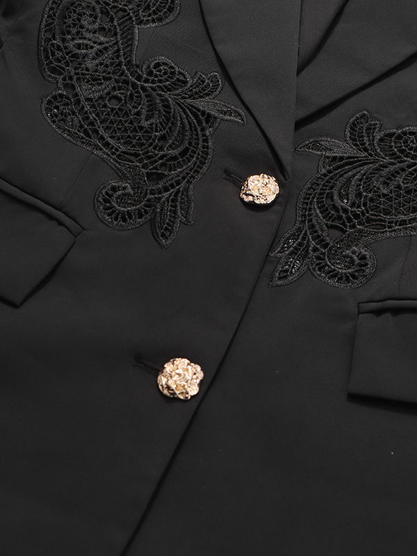 TWOTWINSTYLE Lapel Hollow Out Tunic Temperament Blazers