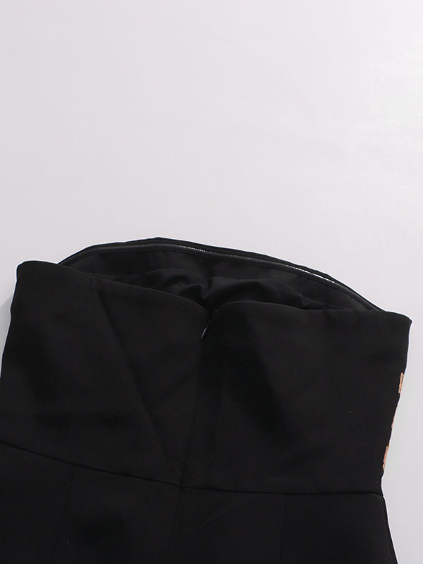 TWOTWINSTYLE Patchwork Embroidery High Waist Mini Dess
