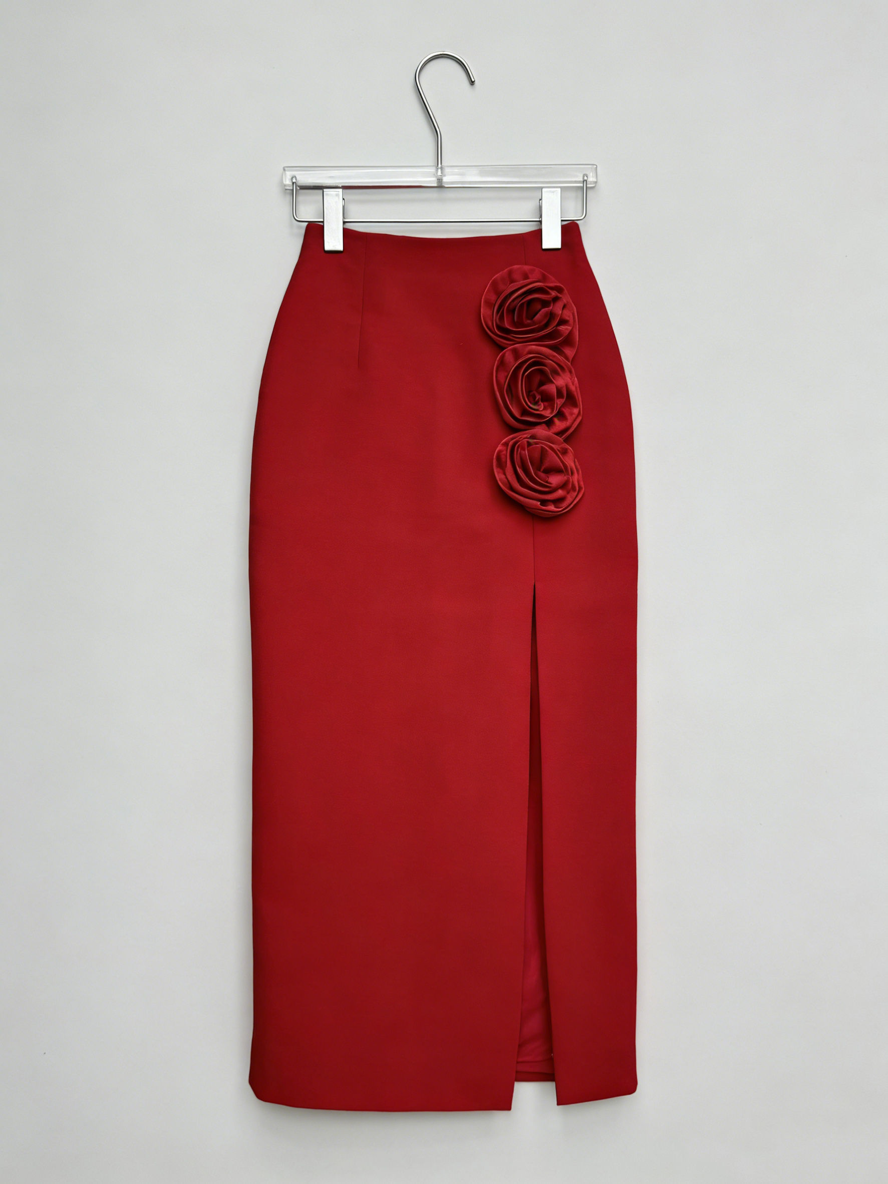 TWOTWINSTYLE Solid Spliced 3D Flower Side Split Skirt