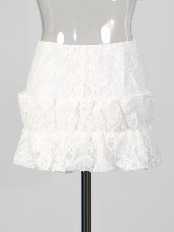 TWOTWINSTYLE Lace Hollow Out Patchwork Shorts Two Piece Set