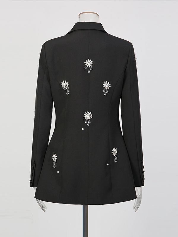 TWOTWINSTYLE Spliced Diamond High Waist Blazers