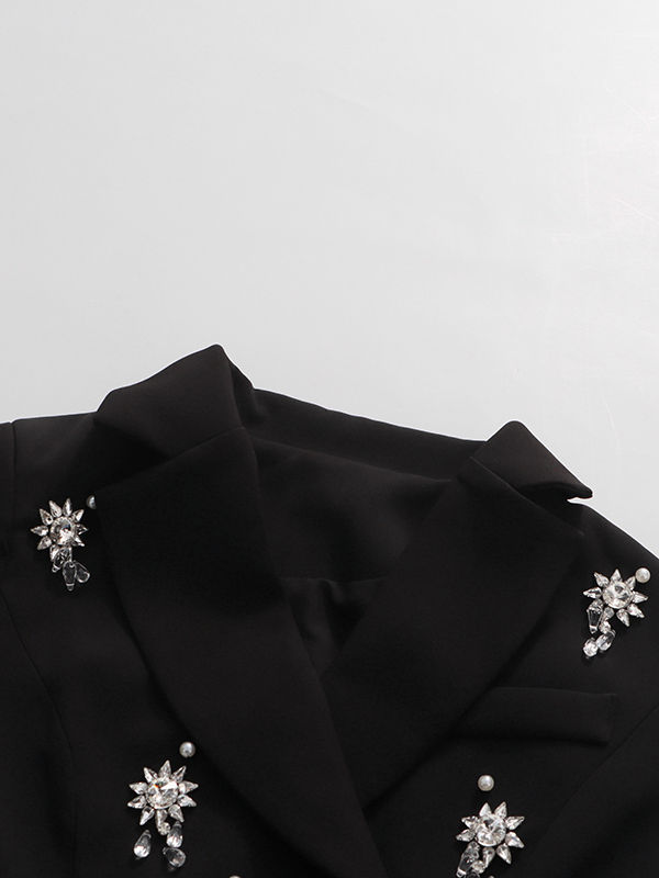 TWOTWINSTYLE Spliced Diamond High Waist Blazers